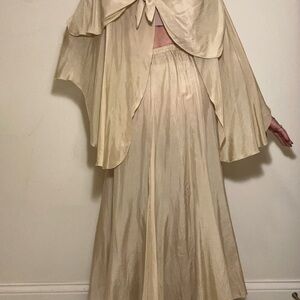 Elegant Cream Cape and Skirt Set